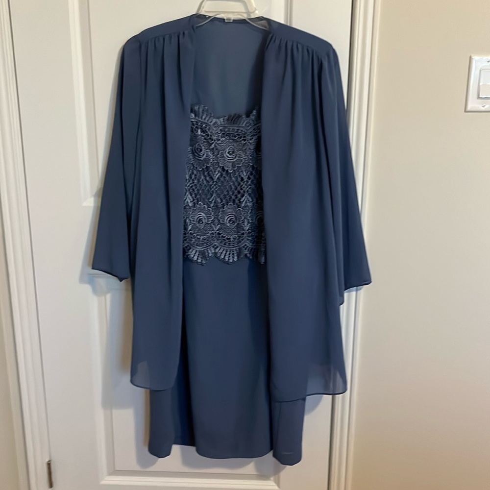 Plus size dress and duster set